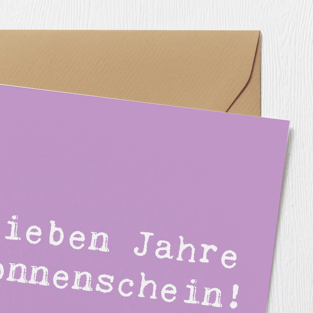 Deluxe Card Saying Sieben Jahre Sonnenschein! Hochzeitskarte, Hochwertige Grußkarte, Klappkarte, Einladungskarte, Glückwunschkarte, Grußkarte, Karte, Geburtstagskarte, Hochwertige Klappkarte, Geburtstag, Geburtstagsgeschenk, Geschenk