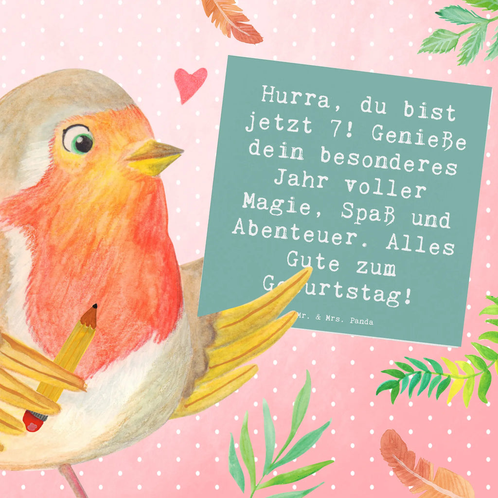 Deluxe Karte Spruch 7. Geburtstag Klappkarte, Hochwertige Klappkarte, Karte, Grußkarte, Hochzeitskarte, Hochwertige Grußkarte, Glückwunschkarte, Geburtstagskarte, Einladungskarte, Geburtstag, Geburtstagsgeschenk, Geschenk