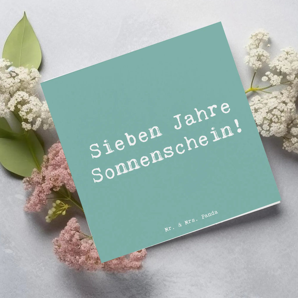 Deluxe Card Saying Sieben Jahre Sonnenschein! Hochzeitskarte, Hochwertige Grußkarte, Klappkarte, Einladungskarte, Glückwunschkarte, Grußkarte, Karte, Geburtstagskarte, Hochwertige Klappkarte, Geburtstag, Geburtstagsgeschenk, Geschenk