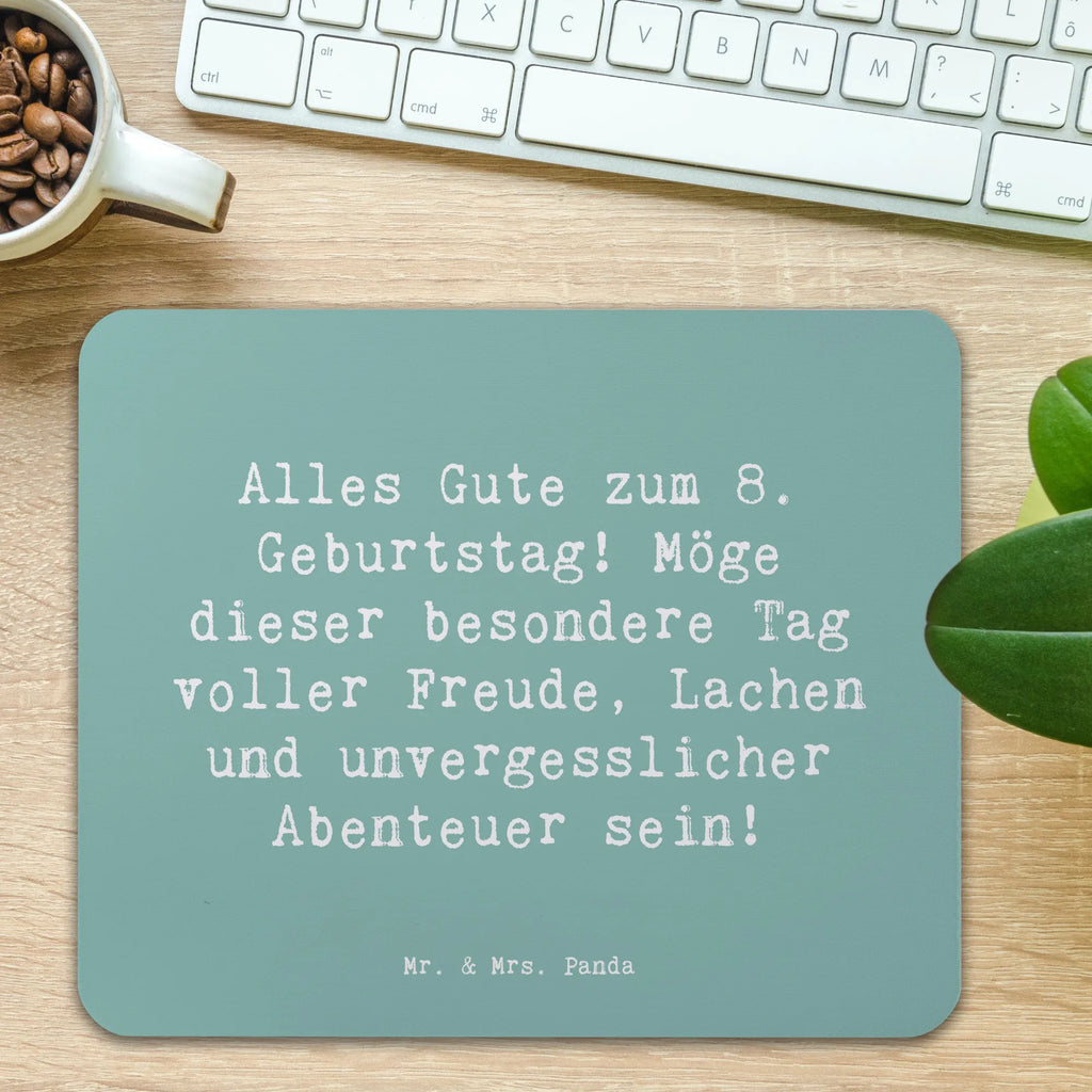 Mouse mat Saying Alles Gute zum 8. Geburtstag! Möge dieser besondere Tag voller Freude, Lachen und unvergesslicher Abenteuer sein! Mauspad, Büroausstattung, Designer Mauspad, Arbeitszimmer, Einzigartiges Mauspad, Mauspad Büro, Mausunterlage, Computer zubehör, Mousepad, PC Zubehör, Geburtstag, Geburtstagsgeschenk, Geschenk