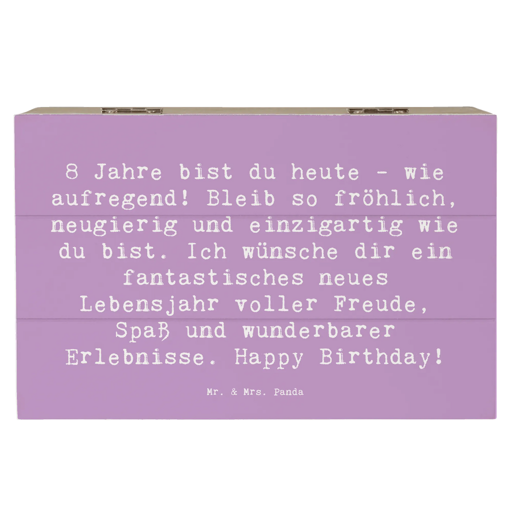Wooden chest Saying 8 Jahre bist du heute - wie aufregend! Bleib so fröhlich, neugierig und einzigartig wie du bist. Ich wünsche dir ein fantastisches neues Lebensjahr voller Freude, Spaß und wunderbarer Erlebnisse. Happy Birthday! Erinnerungsbox, Dekokiste, Holzkiste, XXL, Truhe, Erinnerungskiste, Schatulle, Geschenkbox, Geschenkdose, Schatzkiste, Aufbewahrungsbox, Kiste, Geburtstag, Geburtstagsgeschenk, Geschenk