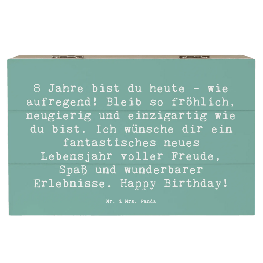 Wooden chest Saying 8 Jahre bist du heute - wie aufregend! Bleib so fröhlich, neugierig und einzigartig wie du bist. Ich wünsche dir ein fantastisches neues Lebensjahr voller Freude, Spaß und wunderbarer Erlebnisse. Happy Birthday! Erinnerungsbox, Dekokiste, Holzkiste, XXL, Truhe, Erinnerungskiste, Schatulle, Geschenkbox, Geschenkdose, Schatzkiste, Aufbewahrungsbox, Kiste, Geburtstag, Geburtstagsgeschenk, Geschenk