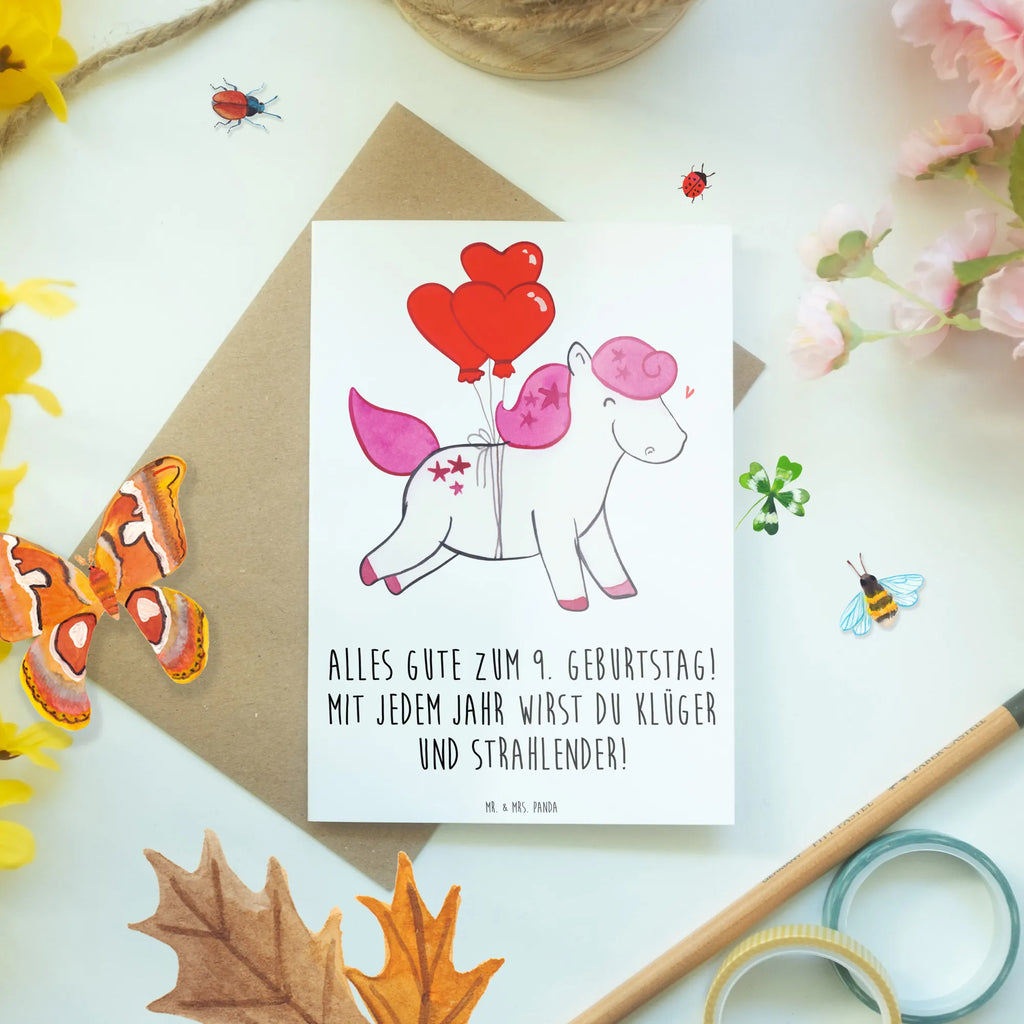 Grußkarte 9. Geburtstag Wünsche Karte, Geburtstagskarte, Glückwunschkarte, Grußkarte, Ansichtskarten, Einladungskarte, Klappkarte, Hochzeitskarte, Geburtstag, Geburtstagsgeschenk, Geschenk