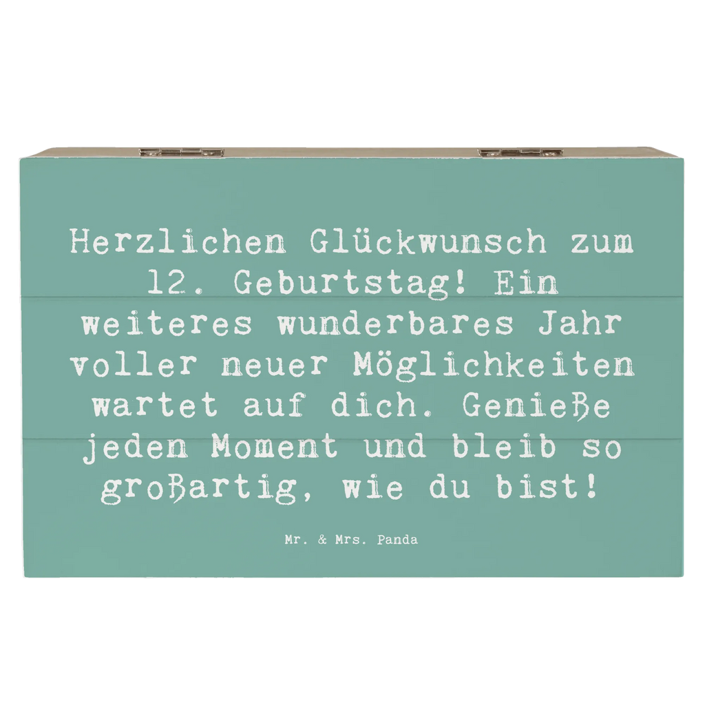 Holzkiste Spruch 12. Geburtstag Glück Aufbewahrungsbox, Dekokiste, Schatzkiste, Kiste, XXL, Erinnerungsbox, Truhe, Geschenkdose, Erinnerungskiste, Holzkiste, Schatulle, Geschenkbox, Geburtstag, Geburtstagsgeschenk, Geschenk