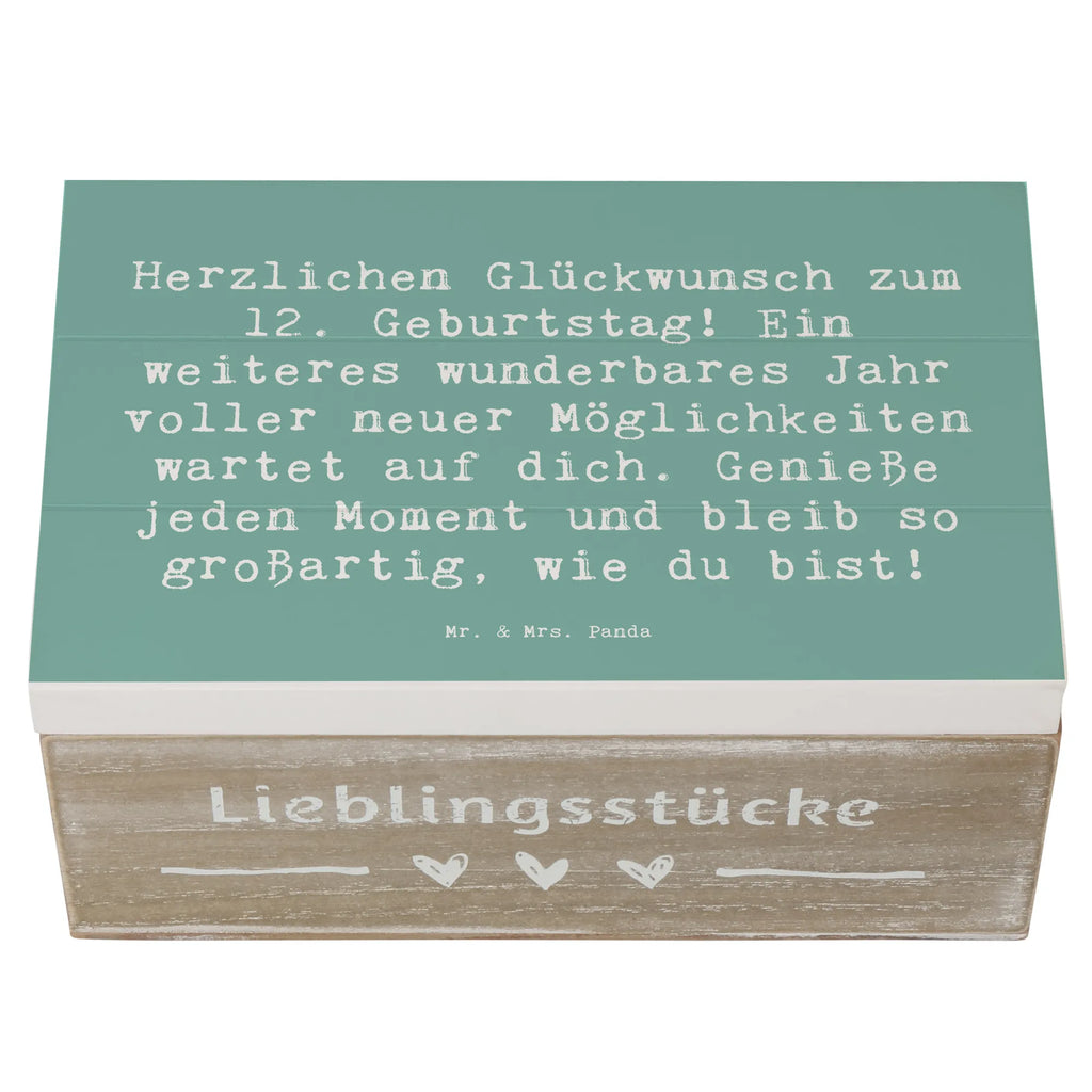 Holzkiste Spruch 12. Geburtstag Glück Aufbewahrungsbox, Dekokiste, Schatzkiste, Kiste, XXL, Erinnerungsbox, Truhe, Geschenkdose, Erinnerungskiste, Holzkiste, Schatulle, Geschenkbox, Geburtstag, Geburtstagsgeschenk, Geschenk
