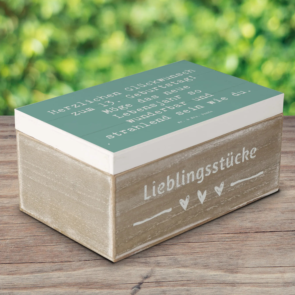 Holzkiste Spruch 13. Geburtstag Erinnerungsbox, Geschenkbox, Geschenkdose, Aufbewahrungsbox, XXL, Schatzkiste, Dekokiste, Holzkiste, Truhe, Erinnerungskiste, Schatulle, Kiste, Geburtstag, Geburtstagsgeschenk, Geschenk