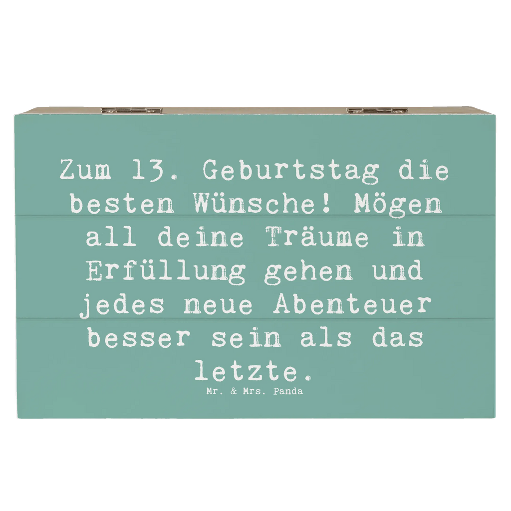 Holzkiste Spruch 13. Geburtstag Wünsche Geschenkbox, Kiste, Erinnerungsbox, Aufbewahrungsbox, Holzkiste, Dekokiste, Schatzkiste, Truhe, XXL, Schatulle, Geschenkdose, Erinnerungskiste, Geburtstag, Geburtstagsgeschenk, Geschenk