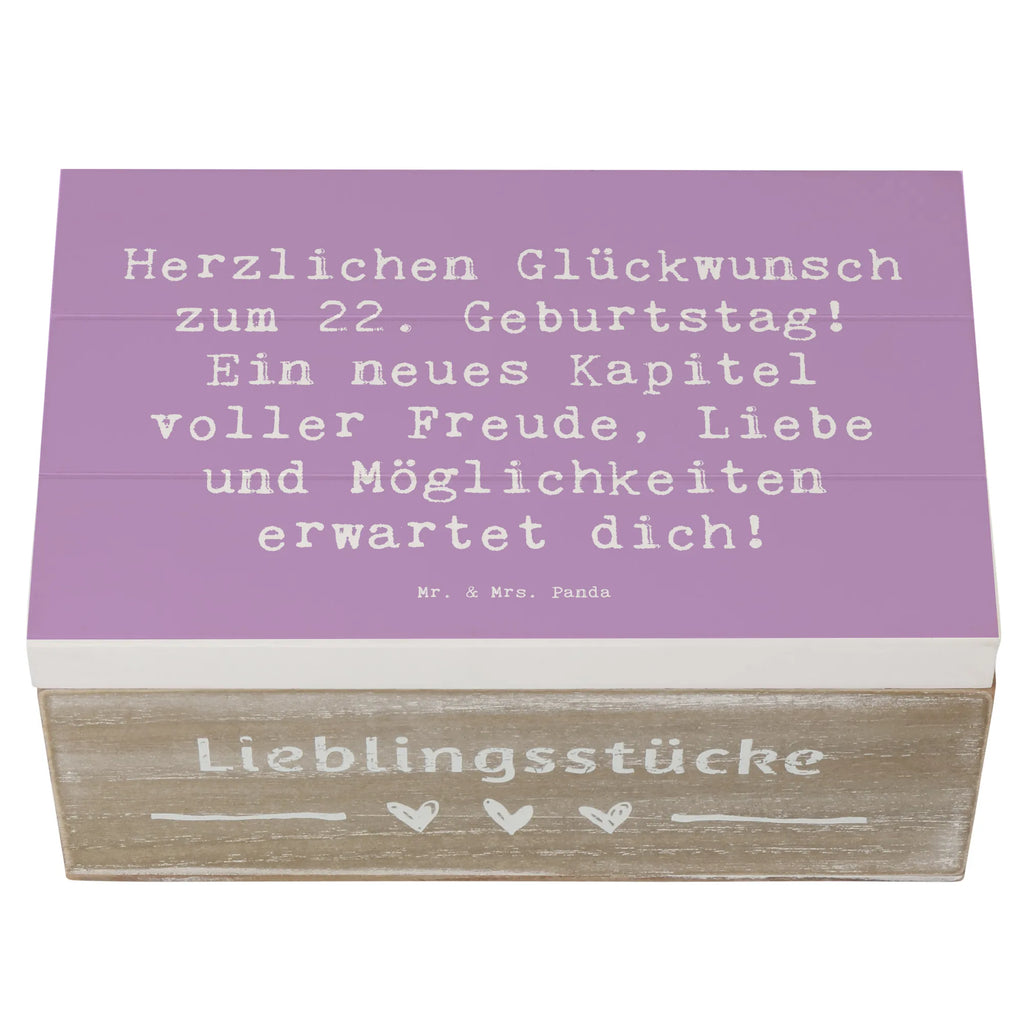 Holzkiste Spruch 22. Geburtstag Dekokiste, Aufbewahrungsbox, Erinnerungsbox, XXL, Truhe, Erinnerungskiste, Kiste, Schatzkiste, Holzkiste, Geschenkdose, Geschenkbox, Schatulle, Geburtstag, Geburtstagsgeschenk, Geschenk