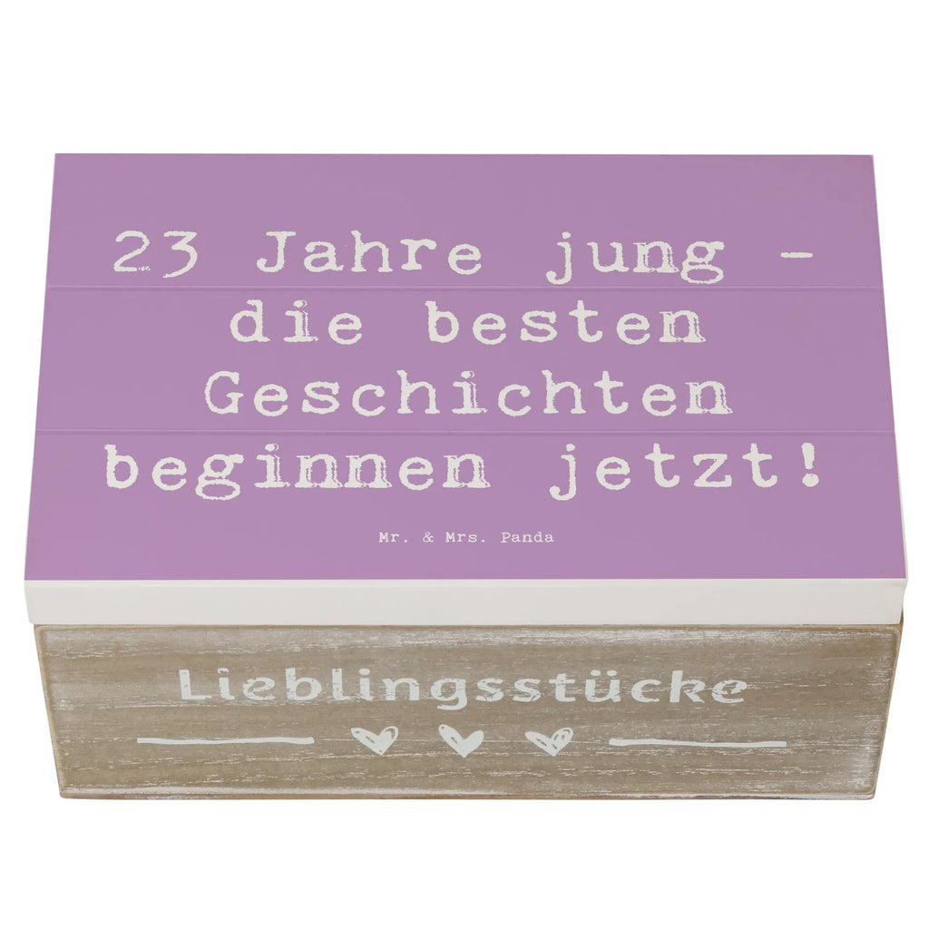 Wooden chest Saying 23 Jahre jung - die besten Geschichten beginnen jetzt! Schatzkiste, Aufbewahrungsbox, Erinnerungsbox, Dekokiste, Schatulle, XXL, Erinnerungskiste, Truhe, Geschenkbox, Kiste, Geschenkdose, Holzkiste, Geburtstag, Geburtstagsgeschenk, Geschenk