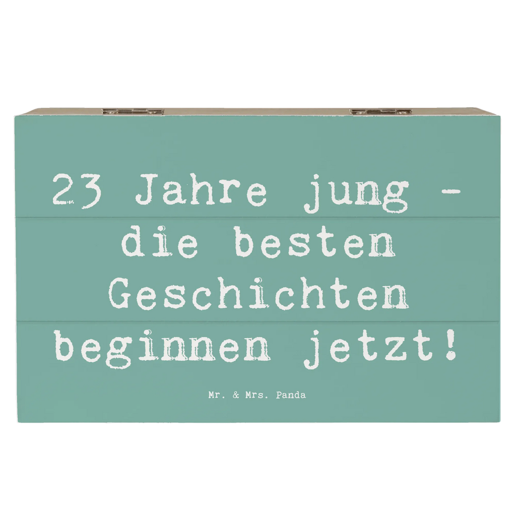 Wooden chest Saying 23 Jahre jung - die besten Geschichten beginnen jetzt! Schatzkiste, Aufbewahrungsbox, Erinnerungsbox, Dekokiste, Schatulle, XXL, Erinnerungskiste, Truhe, Geschenkbox, Kiste, Geschenkdose, Holzkiste, Geburtstag, Geburtstagsgeschenk, Geschenk