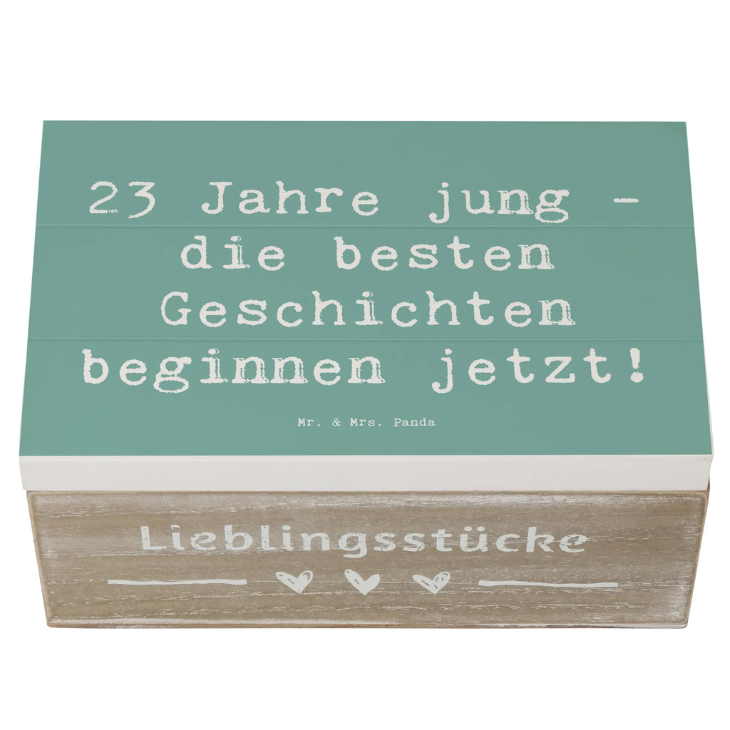 Wooden chest Saying 23 Jahre jung - die besten Geschichten beginnen jetzt! Schatzkiste, Aufbewahrungsbox, Erinnerungsbox, Dekokiste, Schatulle, XXL, Erinnerungskiste, Truhe, Geschenkbox, Kiste, Geschenkdose, Holzkiste, Geburtstag, Geburtstagsgeschenk, Geschenk