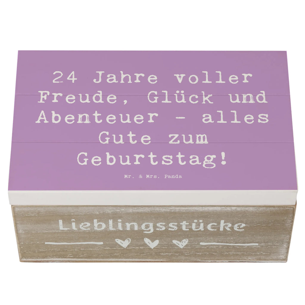 Wooden chest Saying 24 Jahre voller Freude, Glück und Abenteuer - alles Gute zum Geburtstag! Geschenkbox, XXL, Kiste, Erinnerungskiste, Geschenkdose, Schatulle, Schatzkiste, Aufbewahrungsbox, Erinnerungsbox, Dekokiste, Holzkiste, Truhe, Geburtstag, Geburtstagsgeschenk, Geschenk