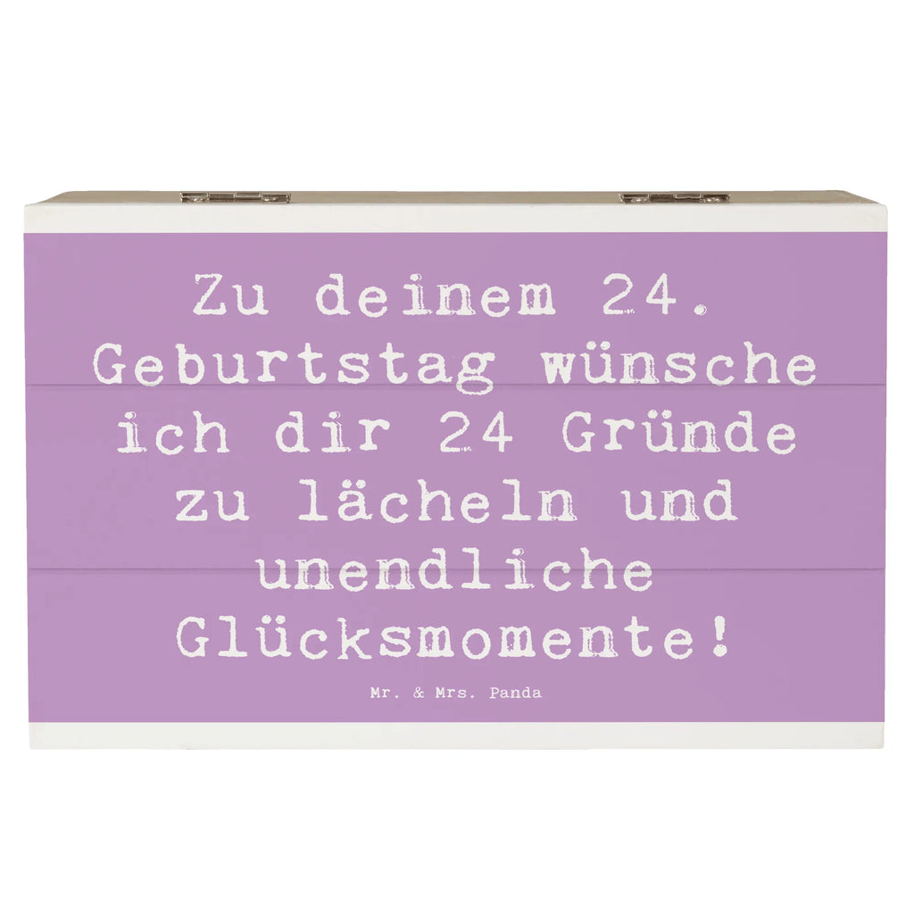 Wooden chest Saying Zu deinem 24. Geburtstag wünsche ich dir 24 Gründe zu lächeln und unendliche Glücksmomente! Aufbewahrungsbox, Holzkiste, Geschenkbox, Erinnerungskiste, Geschenkdose, Schatulle, Dekokiste, XXL, Kiste, Schatzkiste, Erinnerungsbox, Truhe, Geburtstag, Geburtstagsgeschenk, Geschenk