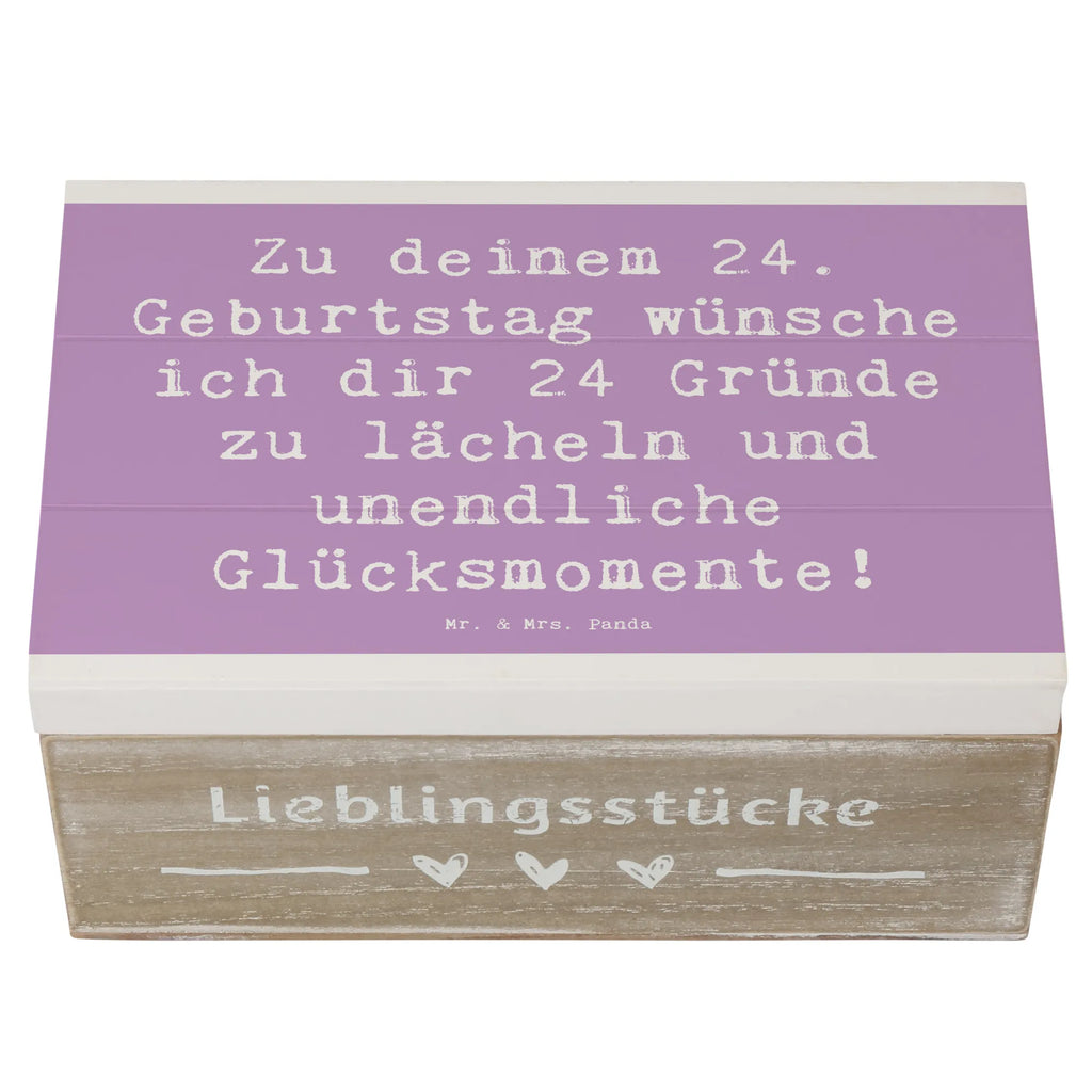 Wooden chest Saying Zu deinem 24. Geburtstag wünsche ich dir 24 Gründe zu lächeln und unendliche Glücksmomente! Aufbewahrungsbox, Holzkiste, Geschenkbox, Erinnerungskiste, Geschenkdose, Schatulle, Dekokiste, XXL, Kiste, Schatzkiste, Erinnerungsbox, Truhe, Geburtstag, Geburtstagsgeschenk, Geschenk