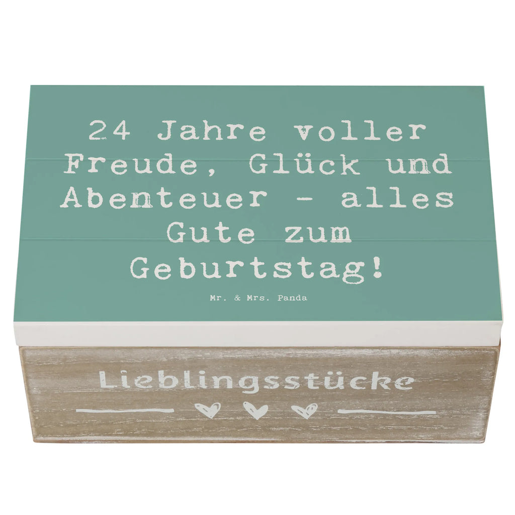 Wooden chest Saying 24 Jahre voller Freude, Glück und Abenteuer - alles Gute zum Geburtstag! Geschenkbox, XXL, Kiste, Erinnerungskiste, Geschenkdose, Schatulle, Schatzkiste, Aufbewahrungsbox, Erinnerungsbox, Dekokiste, Holzkiste, Truhe, Geburtstag, Geburtstagsgeschenk, Geschenk