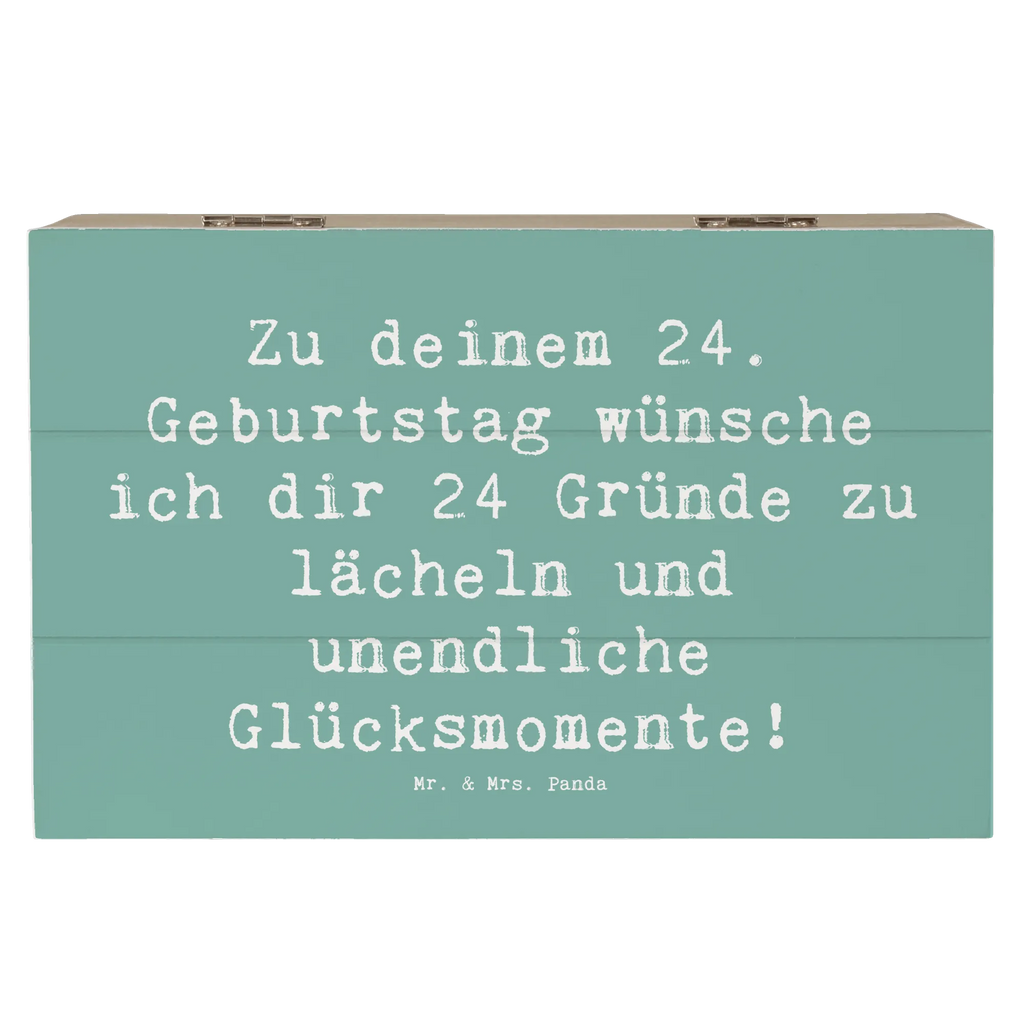 Wooden chest Saying Zu deinem 24. Geburtstag wünsche ich dir 24 Gründe zu lächeln und unendliche Glücksmomente! Aufbewahrungsbox, Holzkiste, Geschenkbox, Erinnerungskiste, Geschenkdose, Schatulle, Dekokiste, XXL, Kiste, Schatzkiste, Erinnerungsbox, Truhe, Geburtstag, Geburtstagsgeschenk, Geschenk