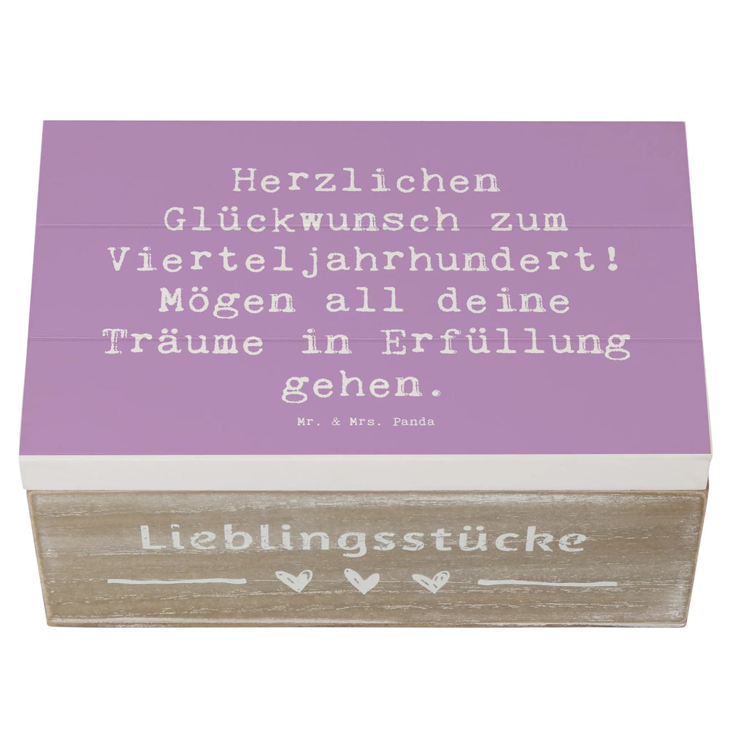 Wooden chest Saying Herzlichen Glückwunsch zum Vierteljahrhundert! Mögen all deine Träume in Erfüllung gehen. Erinnerungskiste, Erinnerungsbox, Schatzkiste, Geschenkdose, Schatulle, Aufbewahrungsbox, Truhe, XXL, Kiste, Geschenkbox, Dekokiste, Holzkiste, Geburtstag, Geburtstagsgeschenk, Geschenk