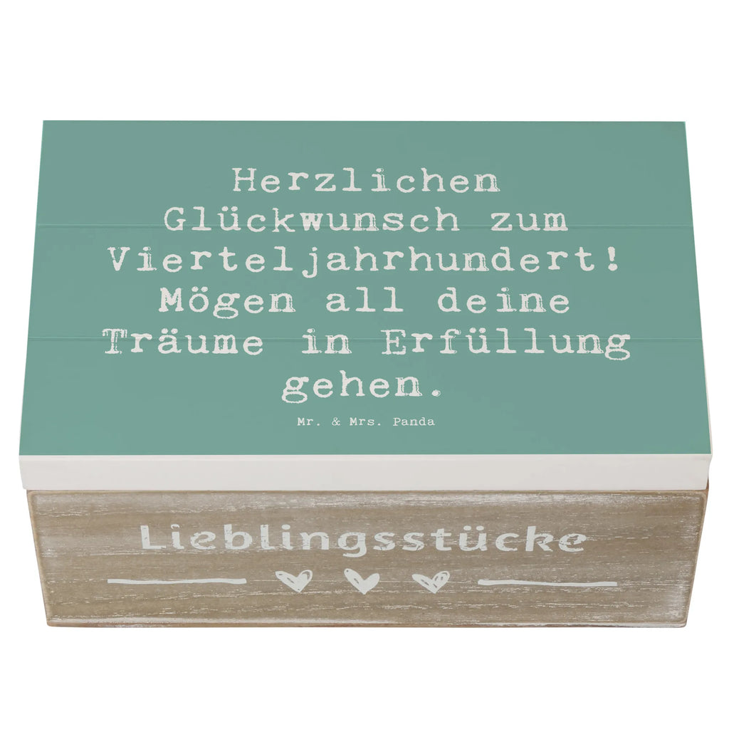 Wooden chest Saying Herzlichen Glückwunsch zum Vierteljahrhundert! Mögen all deine Träume in Erfüllung gehen. Erinnerungskiste, Erinnerungsbox, Schatzkiste, Geschenkdose, Schatulle, Aufbewahrungsbox, Truhe, XXL, Kiste, Geschenkbox, Dekokiste, Holzkiste, Geburtstag, Geburtstagsgeschenk, Geschenk