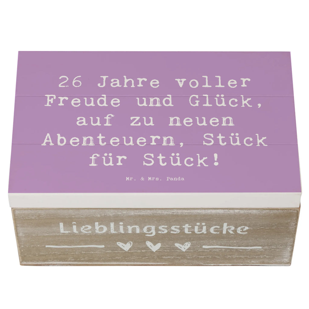 Holzkiste Spruch 26. Geburtstag Abenteuer Schatulle, Holzkiste, Erinnerungskiste, XXL, Truhe, Geschenkdose, Geschenkbox, Schatzkiste, Aufbewahrungsbox, Dekokiste, Erinnerungsbox, Kiste, Geburtstag, Geburtstagsgeschenk, Geschenk