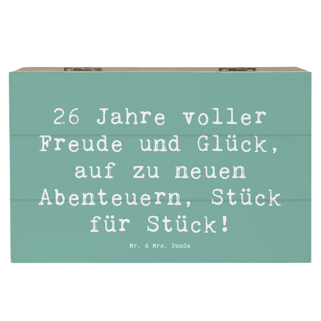 Holzkiste Spruch 26. Geburtstag Abenteuer Schatulle, Holzkiste, Erinnerungskiste, XXL, Truhe, Geschenkdose, Geschenkbox, Schatzkiste, Aufbewahrungsbox, Dekokiste, Erinnerungsbox, Kiste, Geburtstag, Geburtstagsgeschenk, Geschenk