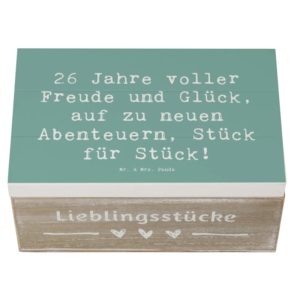 Holzkiste Spruch 26. Geburtstag Abenteuer Schatulle, Holzkiste, Erinnerungskiste, XXL, Truhe, Geschenkdose, Geschenkbox, Schatzkiste, Aufbewahrungsbox, Dekokiste, Erinnerungsbox, Kiste, Geburtstag, Geburtstagsgeschenk, Geschenk
