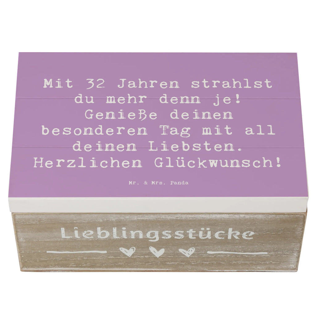 Holzkiste Spruch 32. Geburtstag Schatzkiste, Truhe, Dekokiste, Kiste, Erinnerungsbox, Holzkiste, Schatulle, XXL, Erinnerungskiste, Aufbewahrungsbox, Geschenkbox, Geschenkdose, Geburtstag, Geburtstagsgeschenk, Geschenk