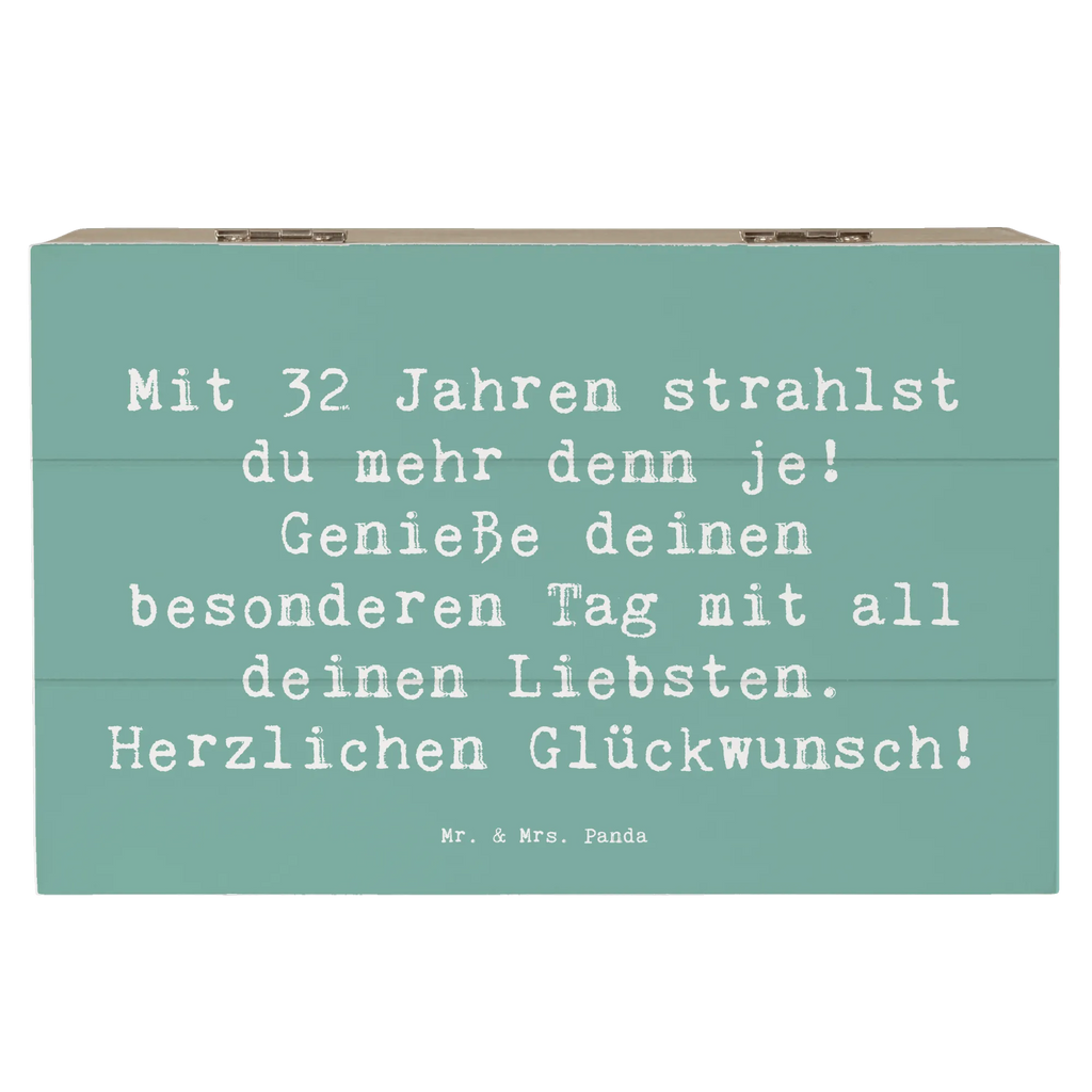 Holzkiste Spruch 32. Geburtstag Schatzkiste, Truhe, Dekokiste, Kiste, Erinnerungsbox, Holzkiste, Schatulle, XXL, Erinnerungskiste, Aufbewahrungsbox, Geschenkbox, Geschenkdose, Geburtstag, Geburtstagsgeschenk, Geschenk