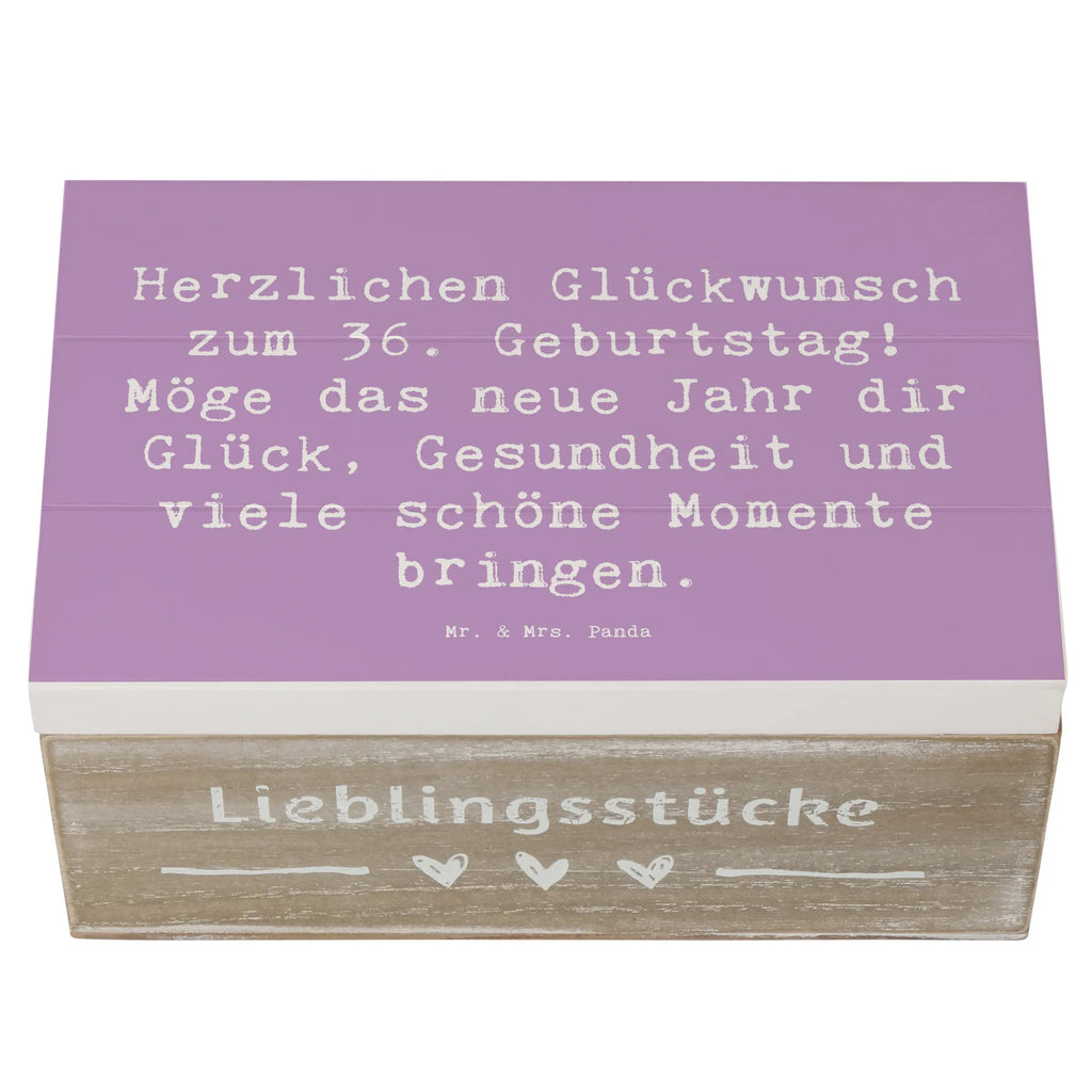 Holzkiste Spruch 36. Geburtstag Glückwünsche Schatulle, Kiste, Truhe, Aufbewahrungsbox, Geschenkbox, Erinnerungsbox, Erinnerungskiste, XXL, Schatzkiste, Geschenkdose, Holzkiste, Dekokiste, Geburtstag, Geburtstagsgeschenk, Geschenk
