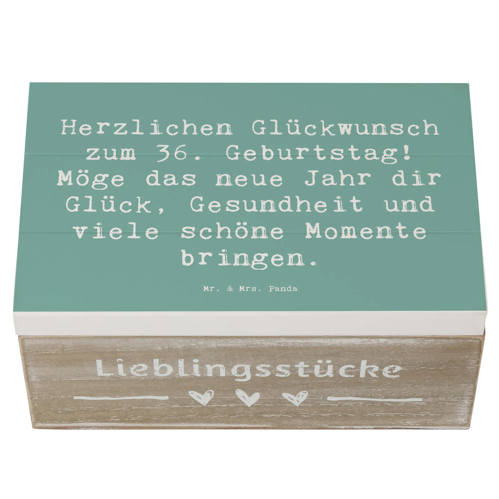 Holzkiste Spruch 36. Geburtstag Glückwünsche Schatulle, Kiste, Truhe, Aufbewahrungsbox, Geschenkbox, Erinnerungsbox, Erinnerungskiste, XXL, Schatzkiste, Geschenkdose, Holzkiste, Dekokiste, Geburtstag, Geburtstagsgeschenk, Geschenk