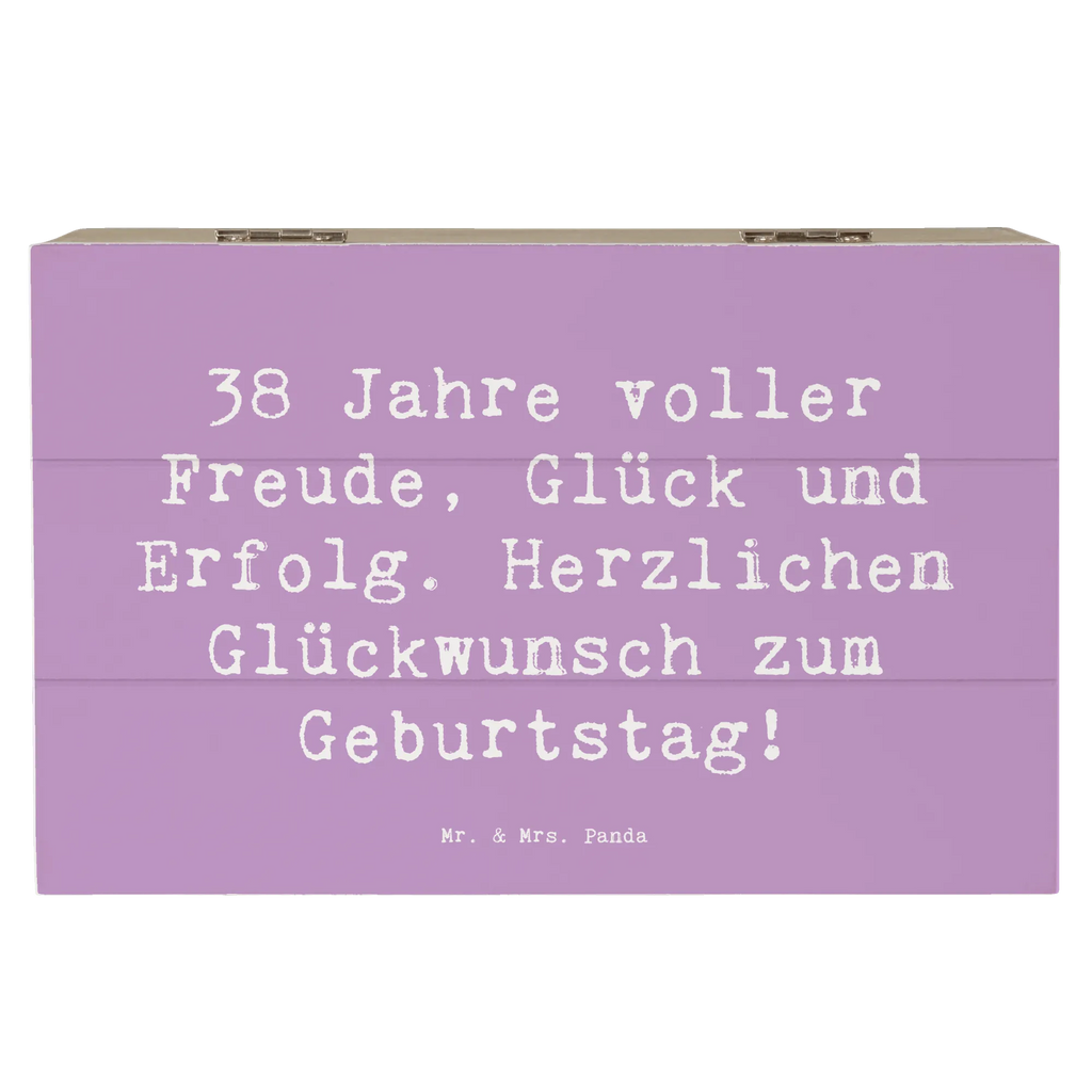 Holzkiste Spruch 38. Geburtstag Freude Aufbewahrungsbox, Schatulle, Erinnerungskiste, Geschenkdose, Truhe, XXL, Dekokiste, Erinnerungsbox, Geschenkbox, Kiste, Schatzkiste, Holzkiste, Geburtstag, Geburtstagsgeschenk, Geschenk