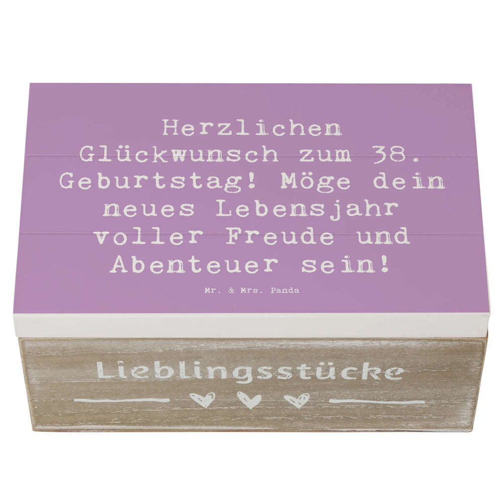 Holzkiste Spruch 38. Geburtstag Freude Abenteuer XXL, Truhe, Aufbewahrungsbox, Geschenkbox, Holzkiste, Erinnerungskiste, Kiste, Schatzkiste, Schatulle, Dekokiste, Geschenkdose, Erinnerungsbox, Geburtstag, Geburtstagsgeschenk, Geschenk