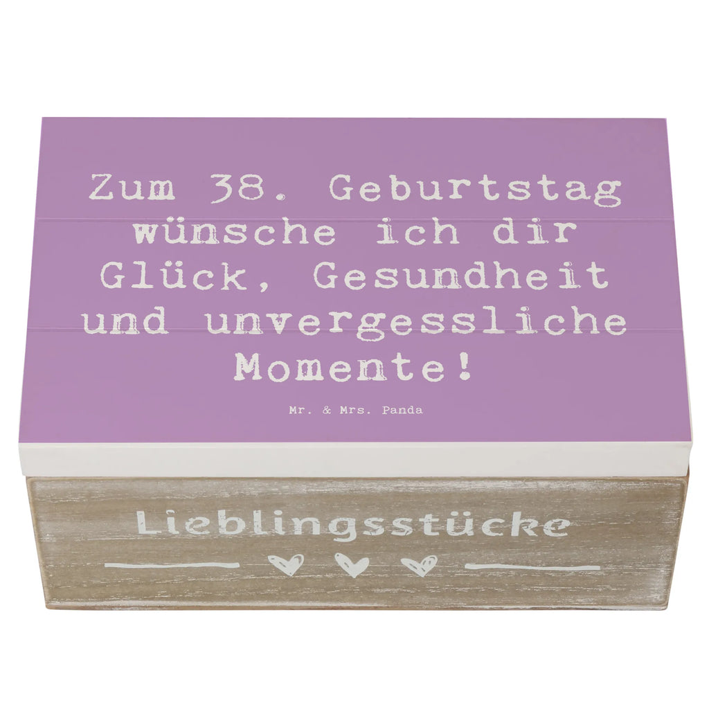 Holzkiste Spruch 38. Geburtstag Dekokiste, Schatzkiste, Erinnerungskiste, Geschenkdose, Truhe, Schatulle, Holzkiste, Geschenkbox, Erinnerungsbox, XXL, Aufbewahrungsbox, Kiste, Geburtstag, Geburtstagsgeschenk, Geschenk