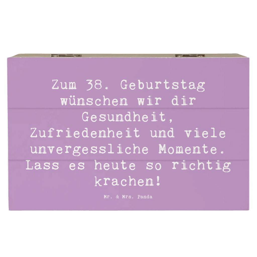 Wooden chest Saying Zum 38. Geburtstag wünschen wir dir Gesundheit, Zufriedenheit und viele unvergessliche Momente. Lass es heute so richtig krachen! Dekokiste, Erinnerungskiste, Holzkiste, Schatzkiste, Truhe, Geschenkbox, Erinnerungsbox, XXL, Geschenkdose, Aufbewahrungsbox, Schatulle, Kiste, Geburtstag, Geburtstagsgeschenk, Geschenk