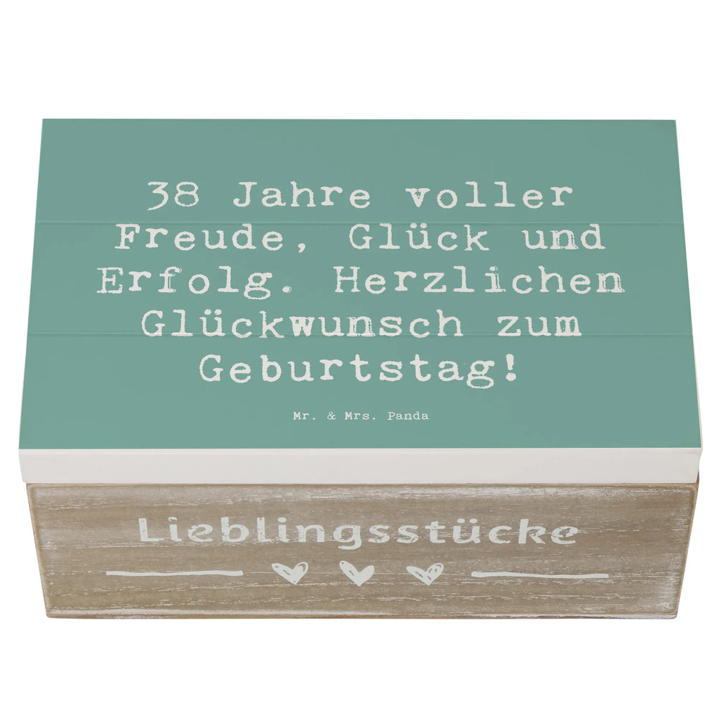 Holzkiste Spruch 38. Geburtstag Freude Aufbewahrungsbox, Schatulle, Erinnerungskiste, Geschenkdose, Truhe, XXL, Dekokiste, Erinnerungsbox, Geschenkbox, Kiste, Schatzkiste, Holzkiste, Geburtstag, Geburtstagsgeschenk, Geschenk