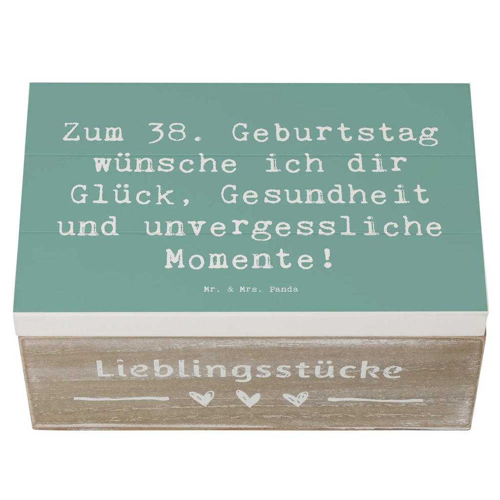 Holzkiste Spruch 38. Geburtstag Dekokiste, Schatzkiste, Erinnerungskiste, Geschenkdose, Truhe, Schatulle, Holzkiste, Geschenkbox, Erinnerungsbox, XXL, Aufbewahrungsbox, Kiste, Geburtstag, Geburtstagsgeschenk, Geschenk