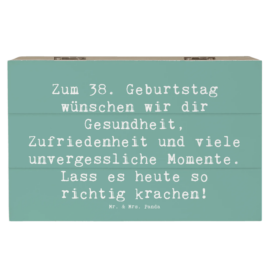 Wooden chest Saying Zum 38. Geburtstag wünschen wir dir Gesundheit, Zufriedenheit und viele unvergessliche Momente. Lass es heute so richtig krachen! Dekokiste, Erinnerungskiste, Holzkiste, Schatzkiste, Truhe, Geschenkbox, Erinnerungsbox, XXL, Geschenkdose, Aufbewahrungsbox, Schatulle, Kiste, Geburtstag, Geburtstagsgeschenk, Geschenk