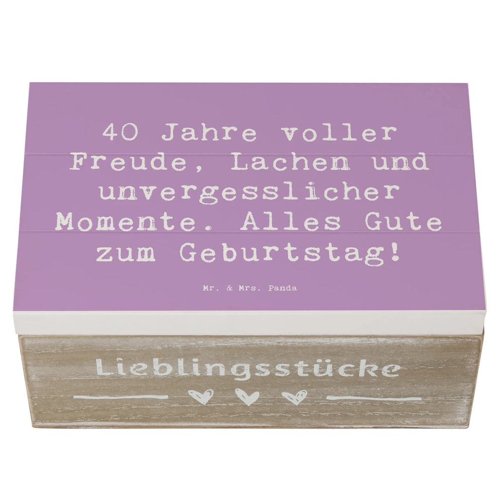 Holzkiste Spruch 40. Geburtstag Freude Schatzkiste, Truhe, Kiste, Aufbewahrungsbox, Geschenkbox, Schatulle, Geschenkdose, Dekokiste, Erinnerungsbox, Erinnerungskiste, Holzkiste, XXL, Geburtstag, Geburtstagsgeschenk, Geschenk