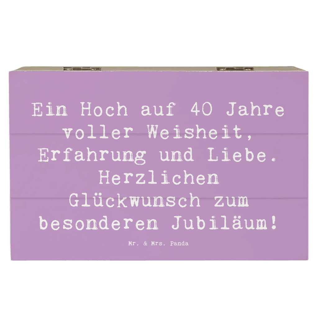 Holzkiste Spruch 40. Geburtstag Weisheit XXL, Erinnerungsbox, Schatulle, Erinnerungskiste, Aufbewahrungsbox, Geschenkdose, Schatzkiste, Kiste, Truhe, Dekokiste, Geschenkbox, Holzkiste, Geburtstag, Geburtstagsgeschenk, Geschenk