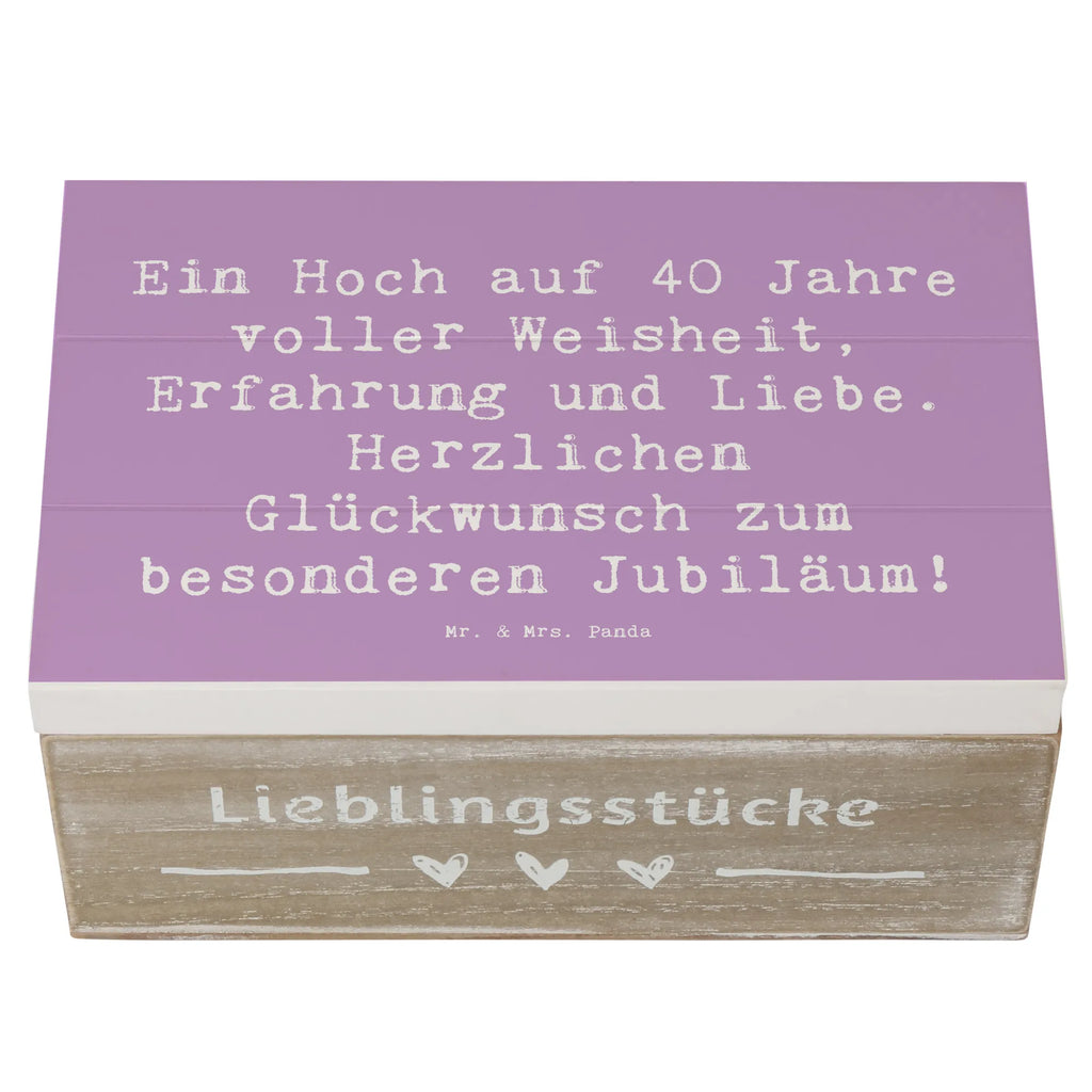 Holzkiste Spruch 40. Geburtstag Weisheit XXL, Erinnerungsbox, Schatulle, Erinnerungskiste, Aufbewahrungsbox, Geschenkdose, Schatzkiste, Kiste, Truhe, Dekokiste, Geschenkbox, Holzkiste, Geburtstag, Geburtstagsgeschenk, Geschenk