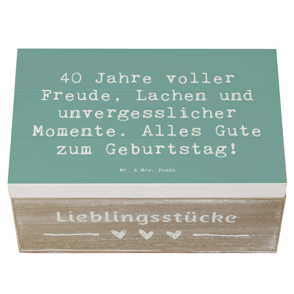 Holzkiste Spruch 40. Geburtstag Freude Schatzkiste, Truhe, Kiste, Aufbewahrungsbox, Geschenkbox, Schatulle, Geschenkdose, Dekokiste, Erinnerungsbox, Erinnerungskiste, Holzkiste, XXL, Geburtstag, Geburtstagsgeschenk, Geschenk