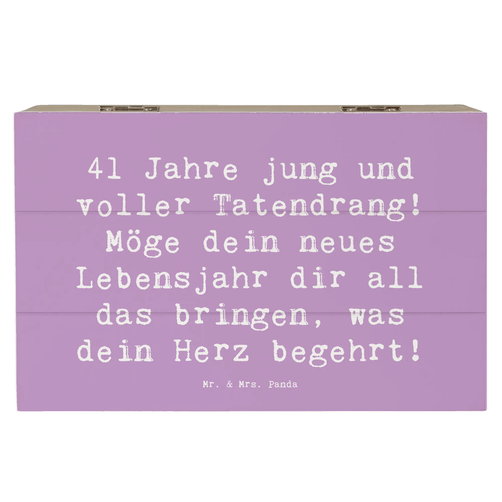 Holzkiste Spruch 41. Geburtstag Tatendrang Geschenkdose, Truhe, Holzkiste, Aufbewahrungsbox, Geschenkbox, Schatulle, Erinnerungsbox, Schatzkiste, Dekokiste, Kiste, XXL, Erinnerungskiste, Geburtstag, Geburtstagsgeschenk, Geschenk