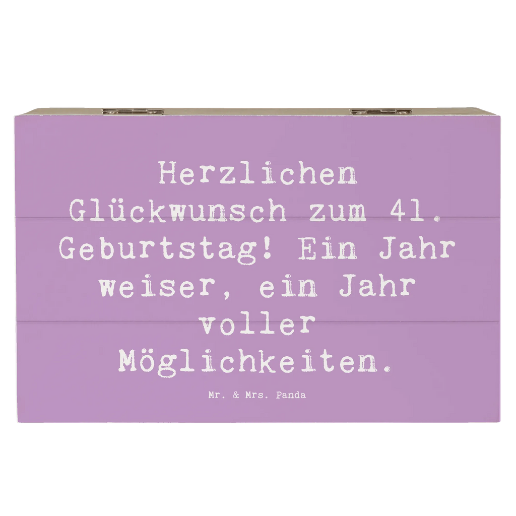 Holzkiste Spruch 41. Geburtstag Weisheit Erinnerungskiste, Geschenkbox, Aufbewahrungsbox, Schatzkiste, Erinnerungsbox, Geschenkdose, Schatulle, Kiste, Truhe, XXL, Holzkiste, Dekokiste, Geburtstag, Geburtstagsgeschenk, Geschenk