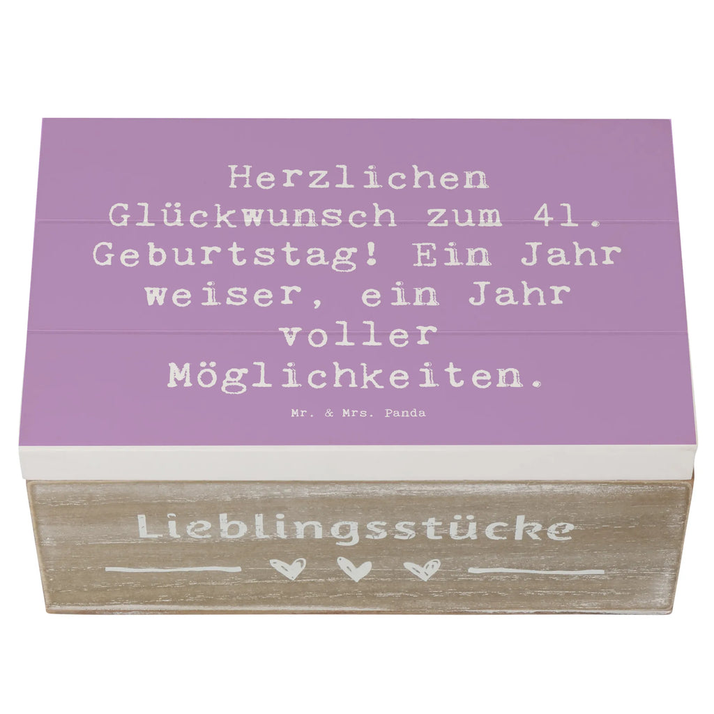 Holzkiste Spruch 41. Geburtstag Weisheit Erinnerungskiste, Geschenkbox, Aufbewahrungsbox, Schatzkiste, Erinnerungsbox, Geschenkdose, Schatulle, Kiste, Truhe, XXL, Holzkiste, Dekokiste, Geburtstag, Geburtstagsgeschenk, Geschenk