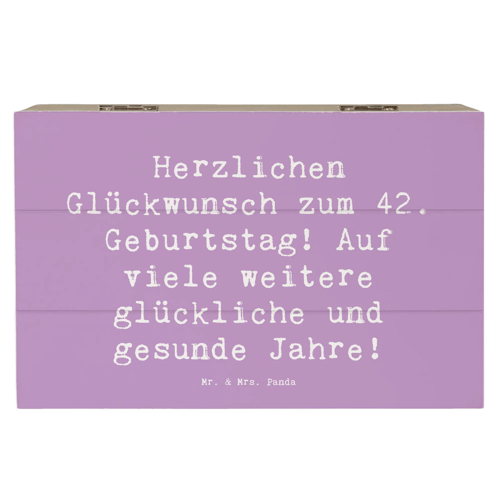 Holzkiste Spruch 42. Geburtstag Glückwunsch XXL, Dekokiste, Erinnerungsbox, Kiste, Truhe, Aufbewahrungsbox, Erinnerungskiste, Schatulle, Geschenkbox, Schatzkiste, Holzkiste, Geschenkdose, Geburtstag, Geburtstagsgeschenk, Geschenk