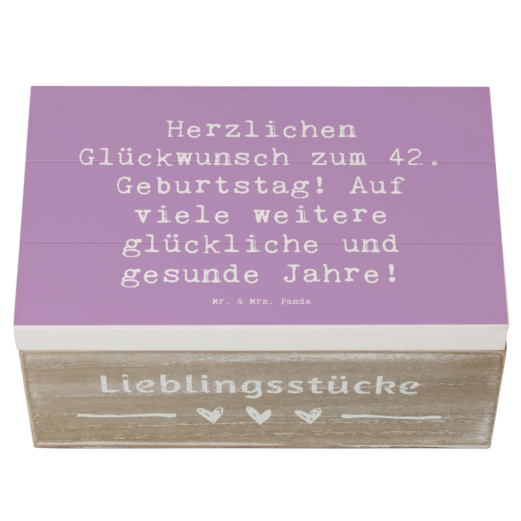 Holzkiste Spruch 42. Geburtstag Glückwunsch XXL, Dekokiste, Erinnerungsbox, Kiste, Truhe, Aufbewahrungsbox, Erinnerungskiste, Schatulle, Geschenkbox, Schatzkiste, Holzkiste, Geschenkdose, Geburtstag, Geburtstagsgeschenk, Geschenk