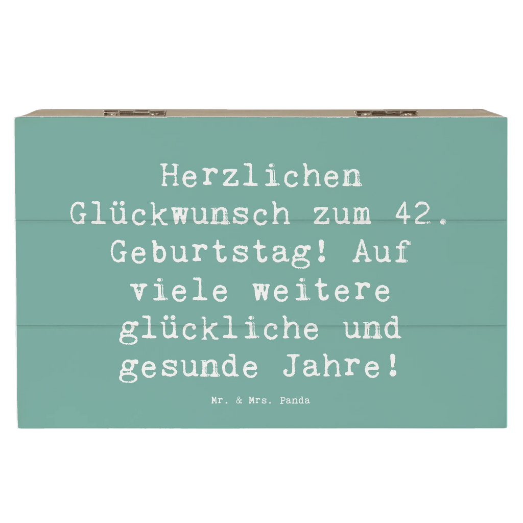 Holzkiste Spruch 42. Geburtstag Glückwunsch XXL, Dekokiste, Erinnerungsbox, Kiste, Truhe, Aufbewahrungsbox, Erinnerungskiste, Schatulle, Geschenkbox, Schatzkiste, Holzkiste, Geschenkdose, Geburtstag, Geburtstagsgeschenk, Geschenk