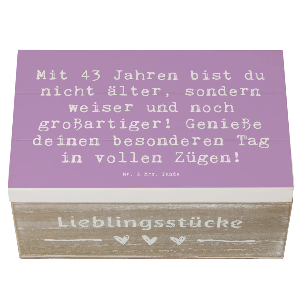 Holzkiste Spruch 43. Geburtstag Weisheit Kiste, Truhe, Aufbewahrungsbox, Geschenkbox, Schatulle, Geschenkdose, Erinnerungsbox, XXL, Holzkiste, Dekokiste, Schatzkiste, Erinnerungskiste, Geburtstag, Geburtstagsgeschenk, Geschenk