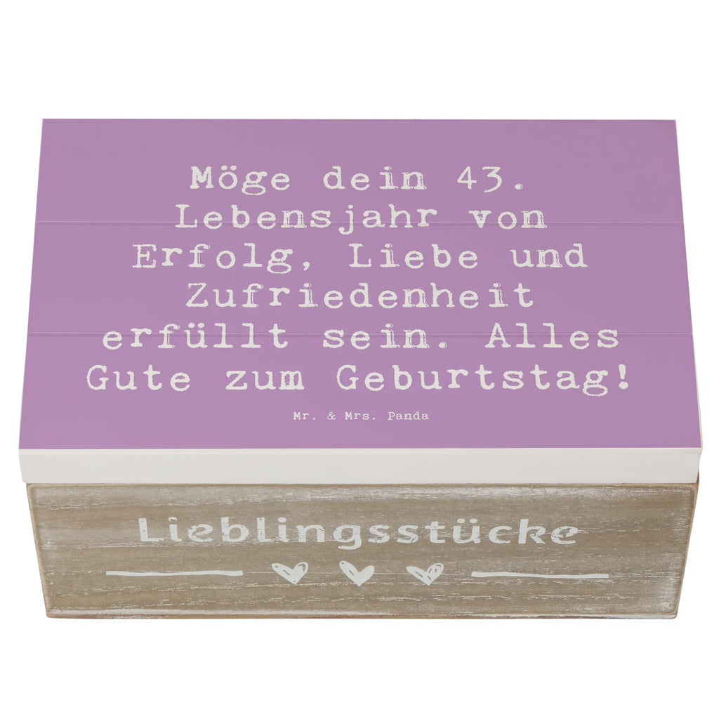 Holzkiste Spruch 43. Geburtstag Glück Erinnerungskiste, Schatulle, Geschenkdose, Truhe, Erinnerungsbox, Dekokiste, Aufbewahrungsbox, Holzkiste, Schatzkiste, Geschenkbox, XXL, Kiste, Geburtstag, Geburtstagsgeschenk, Geschenk