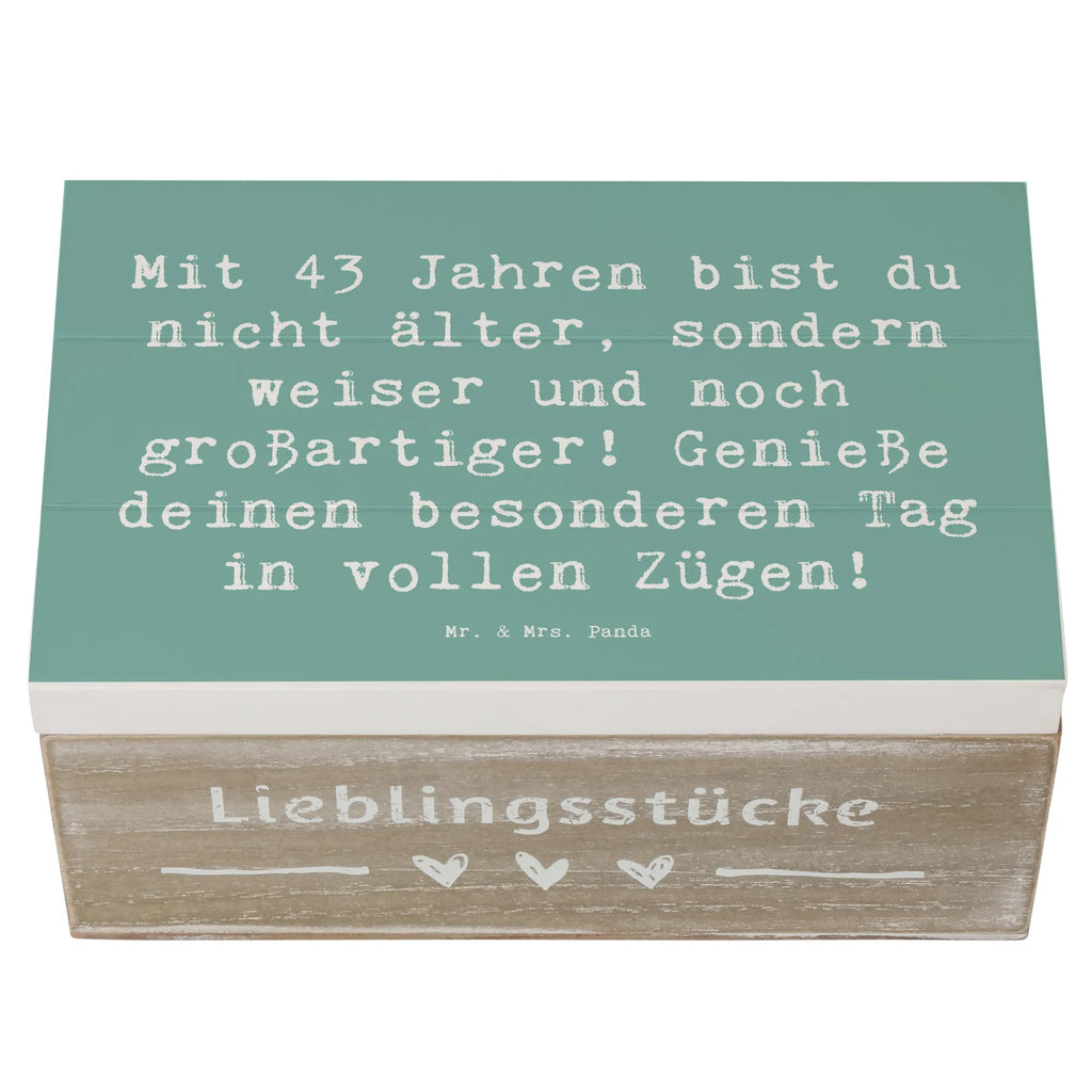 Holzkiste Spruch 43. Geburtstag Weisheit Kiste, Truhe, Aufbewahrungsbox, Geschenkbox, Schatulle, Geschenkdose, Erinnerungsbox, XXL, Holzkiste, Dekokiste, Schatzkiste, Erinnerungskiste, Geburtstag, Geburtstagsgeschenk, Geschenk
