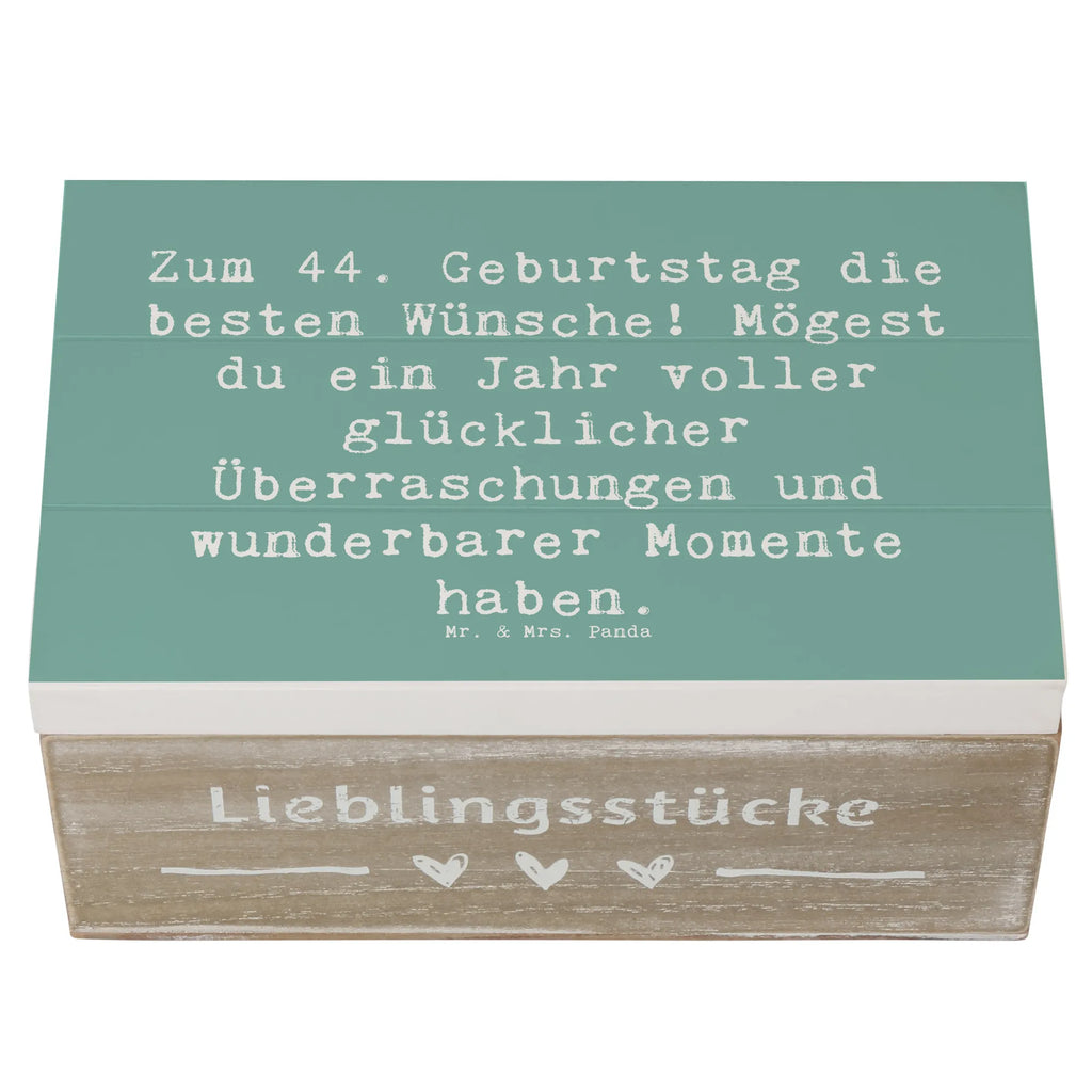 Holzkiste Spruch 44. Geburtstag Glückwünsche Schatulle, Geschenkbox, Dekokiste, Holzkiste, Truhe, XXL, Erinnerungskiste, Geschenkdose, Schatzkiste, Kiste, Erinnerungsbox, Aufbewahrungsbox, Geburtstag, Geburtstagsgeschenk, Geschenk